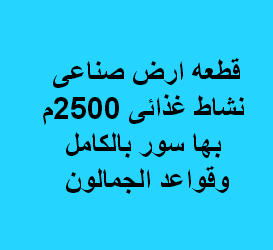 ارض صناعى للبيع نشاط غذائى بالعاشر