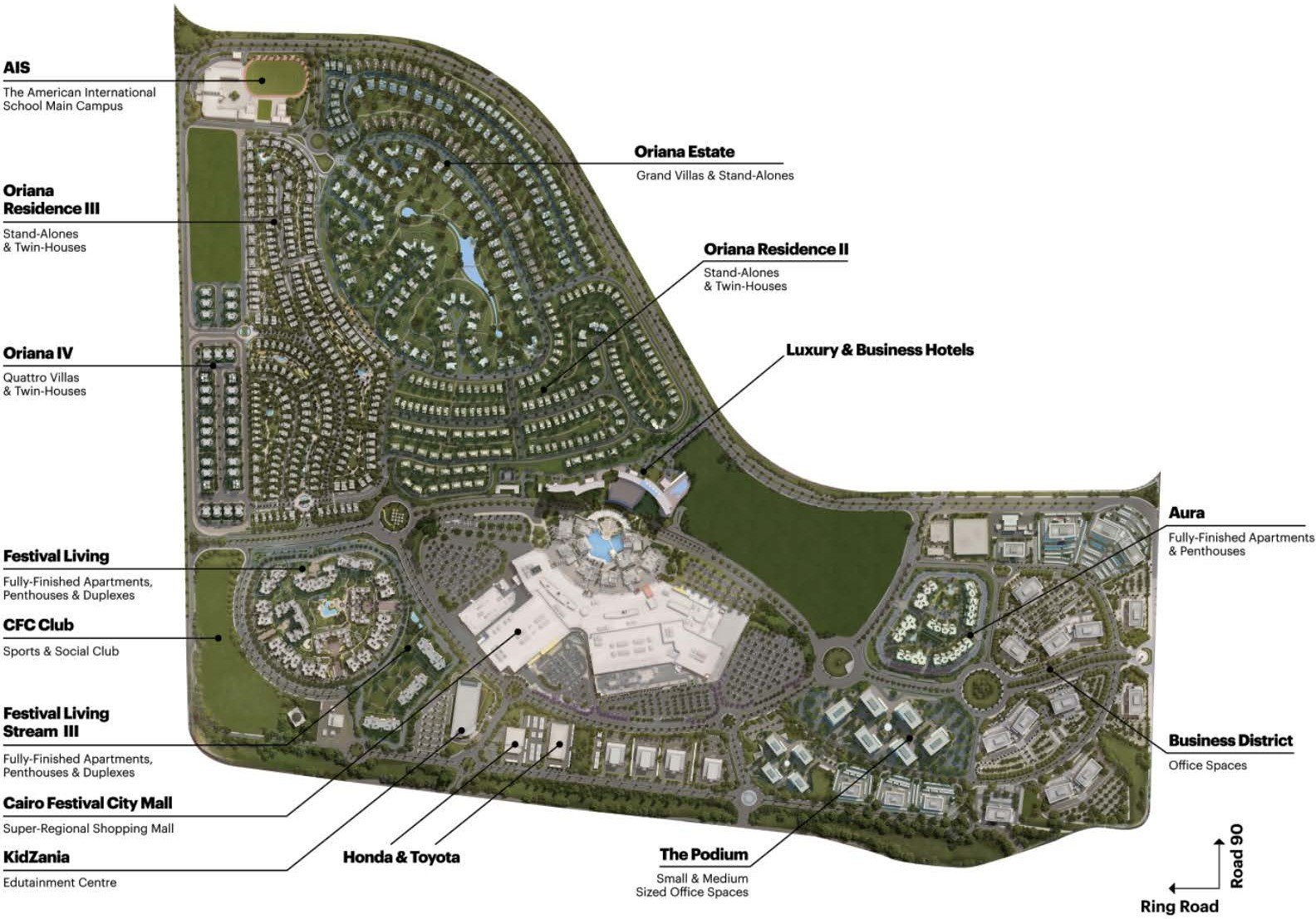 للايجار مبني اداري بمساحة 6479م بمول الكايرو فيستفال سيتي